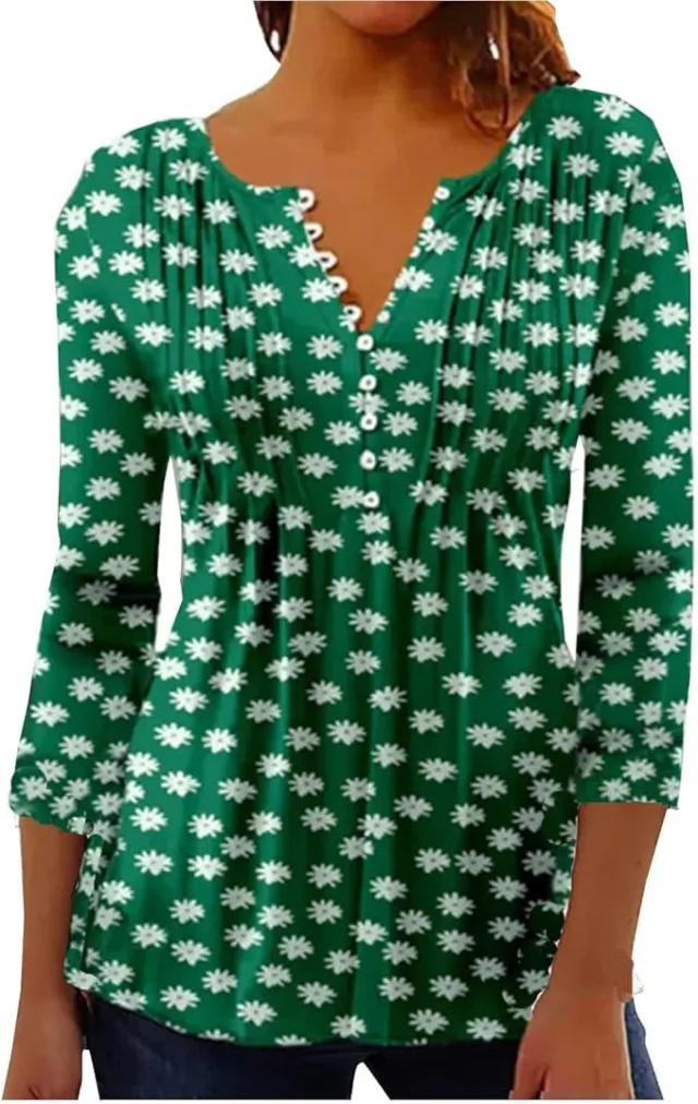 Women's Single breasted Fashion V neck Half sleeve Top Zxhd93 5Xl - Shop at LoveMi