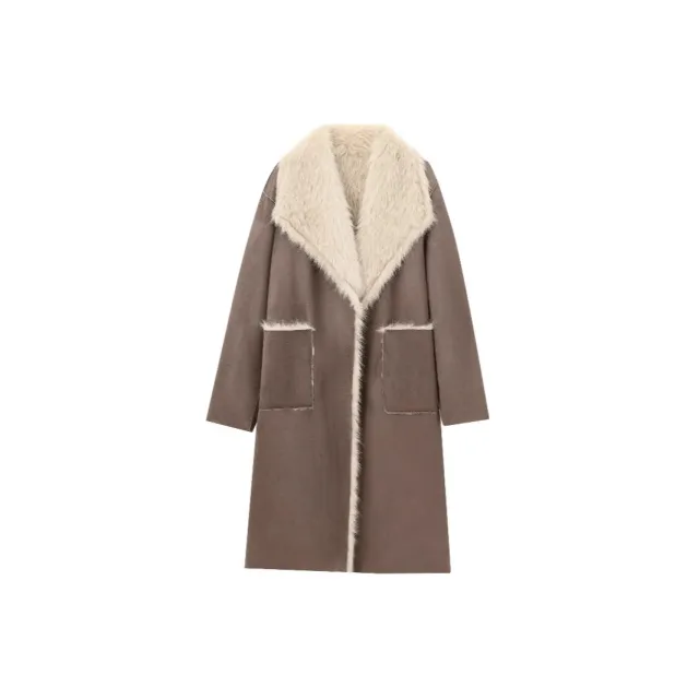 Women's Fashion Pocket Decoration Long Turn down Collar Coat - Shop at LoveMi