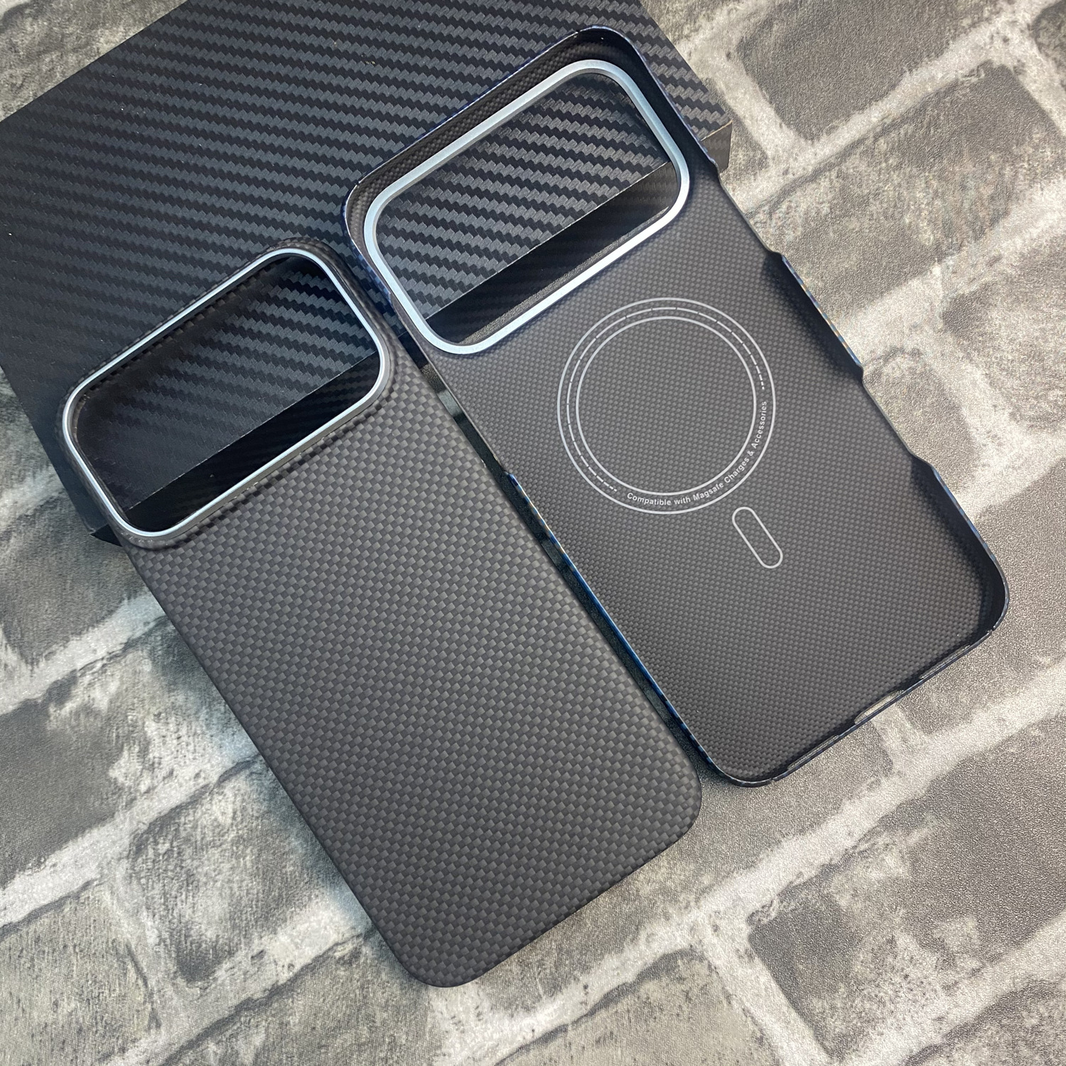 Magnetic-compatible Kevlar Phone Case Carbon-fiber Protective Cover 7