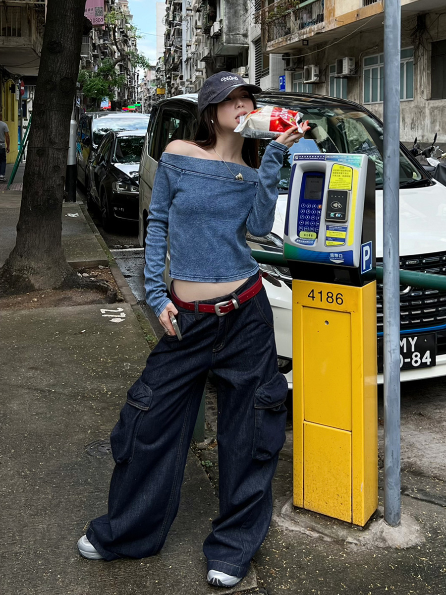 Women's Fashion Retro Street Loose Slimming Work Clothes Jeans