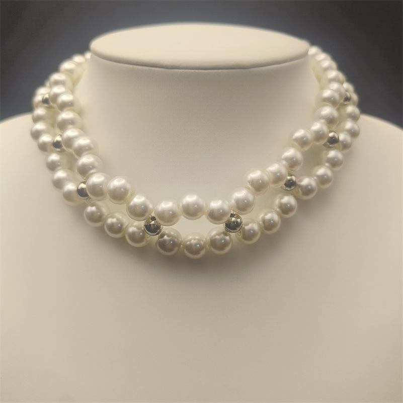 French Style Vintage Pearl Flower Cutout Necklace High-grade Personality Sweet Cool Clavicle Chain