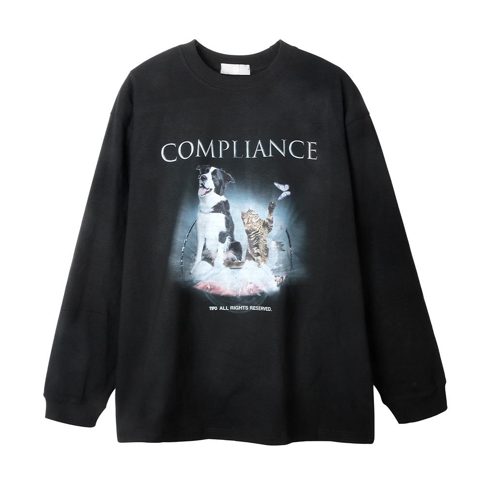 Round Neck Pullover Bottoming Shirt Street Tide Brand Loose