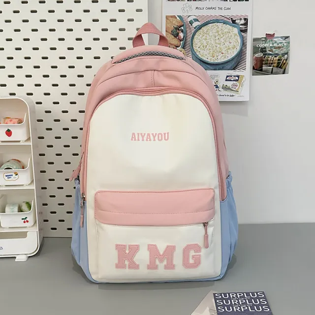 Children's Mini Contrast Color Backpack All match Bag Pink - Shop at LoveMi