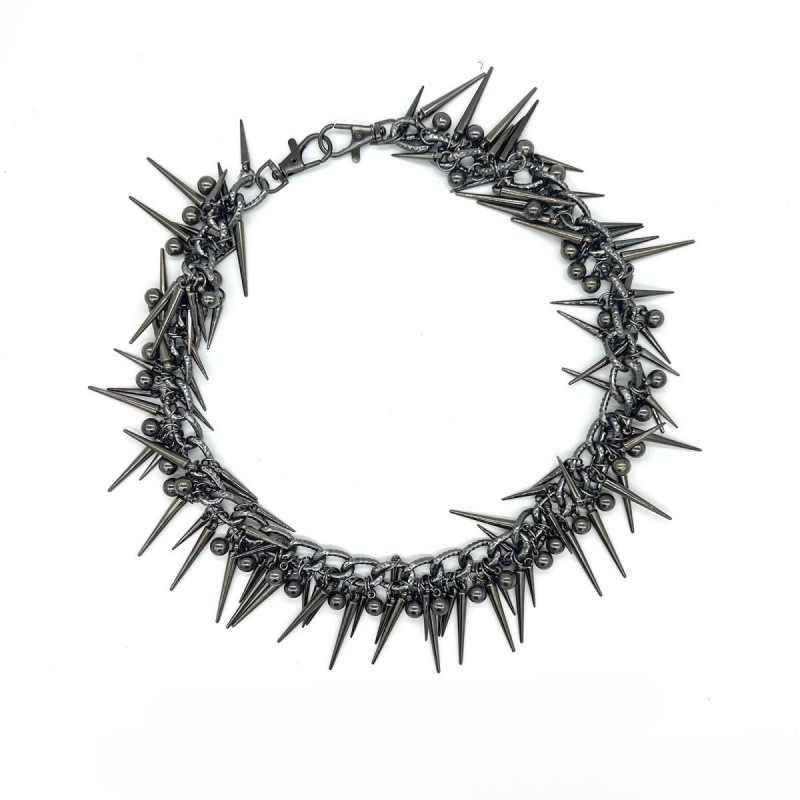 Black Metal Rivet Phants Zipper Unisex