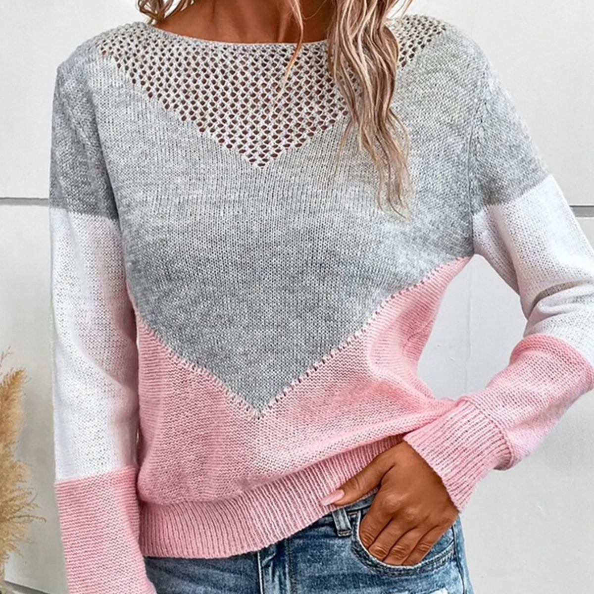 Pink And Gray Colorblock