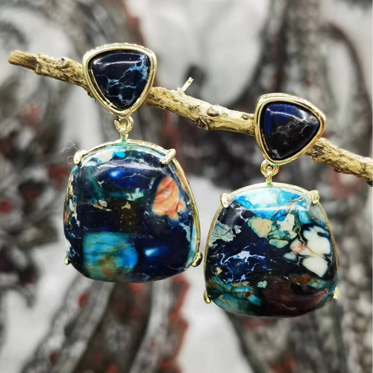 Fashionable Jelly-Color Long Geometric Earrings For Women