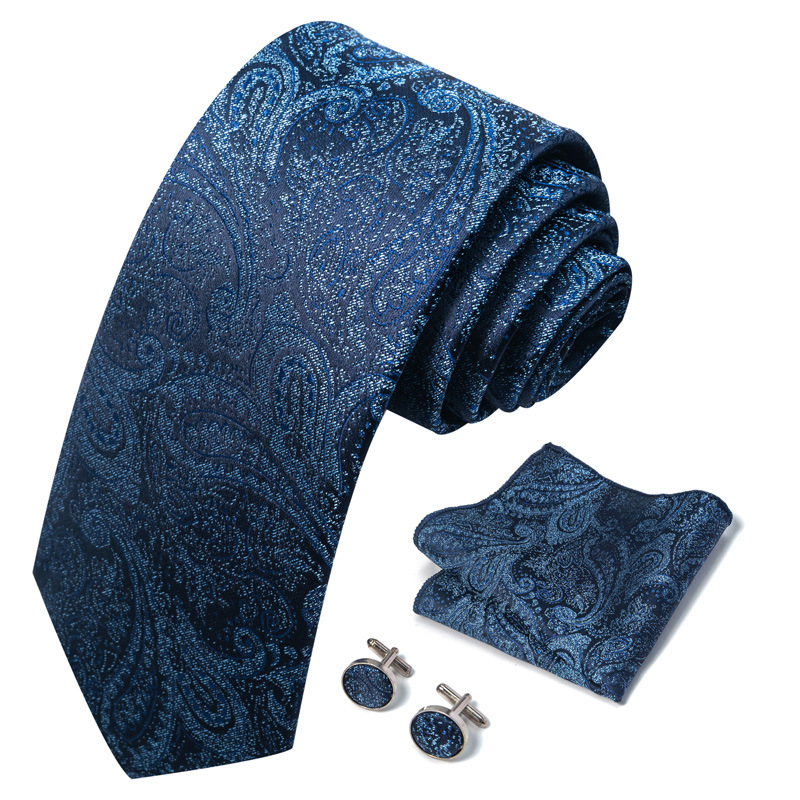 Men's Creative All-match Business Formal Wear Tie Scarf Cuff Buckle Set