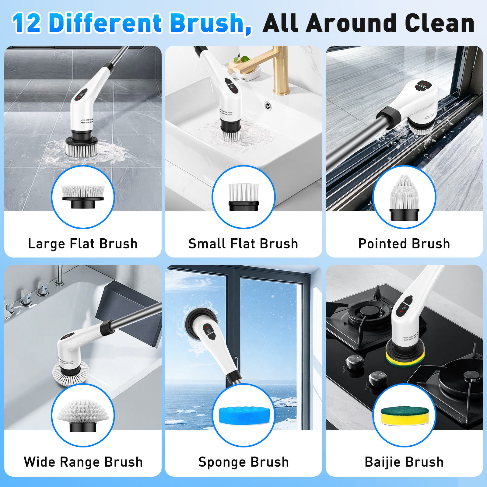 Multi-Function Wireless Electric Cleaning Brush 6