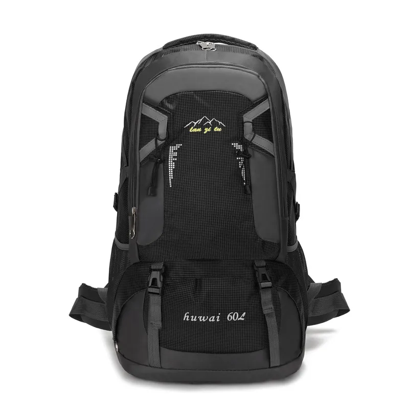 New Outdoor Mountaineering Bag 60L Large Capacity Bag - Black