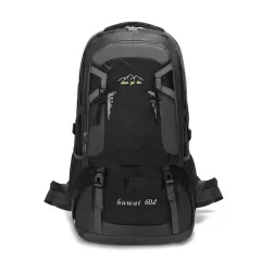 New Outdoor Mountaineering Bag 60L Large Capacity Bag - Black - View 1