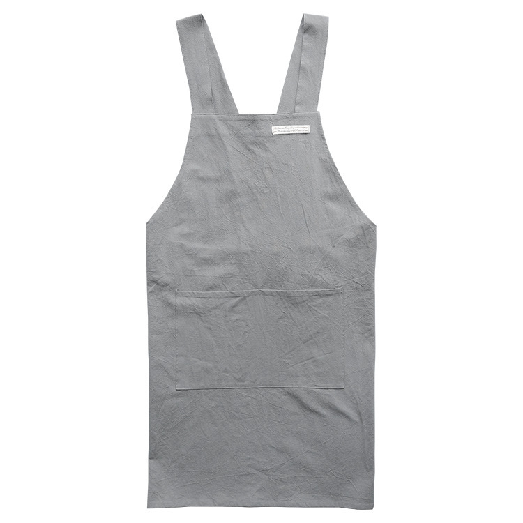 Linen Jean Apron Simple Overclothes Kitchen Apron