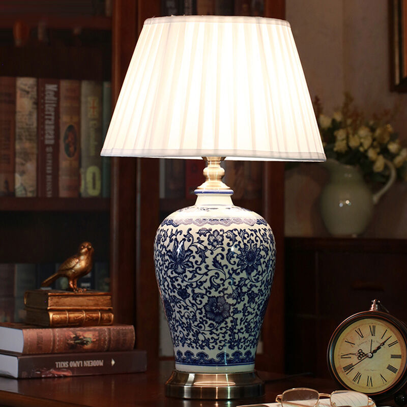 Ceramic Table Lamp with Fabric Shade, picture 4 of 6