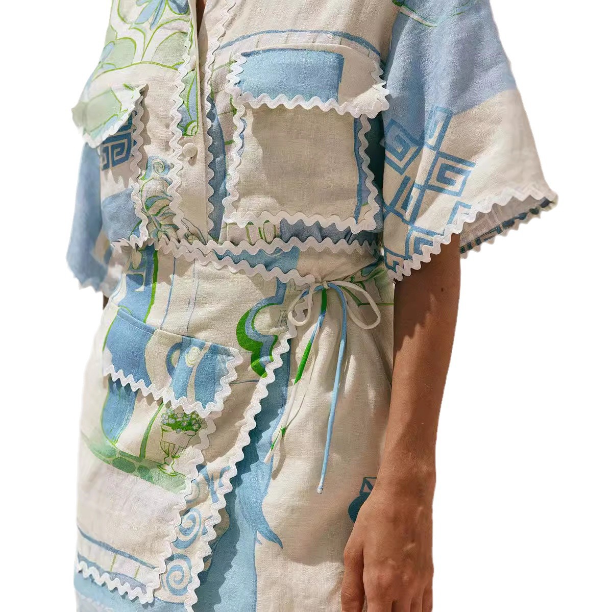 Fashion Lace Printing Fashion Suit