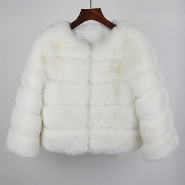 Women's Fox Faux Fur Coat Pure White - Shop at LoveMi