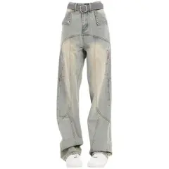 Women's Retro Straight Jeans - Vintage Blue 906 - View 1
