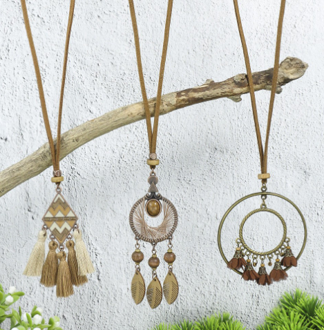 Tassel Flowers Pendant Ethnic Style Retro Necklace