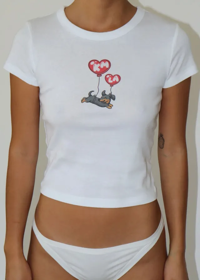 Women's Top Slim Fit Cute Print Balloon Printing - Shop at LoveMi