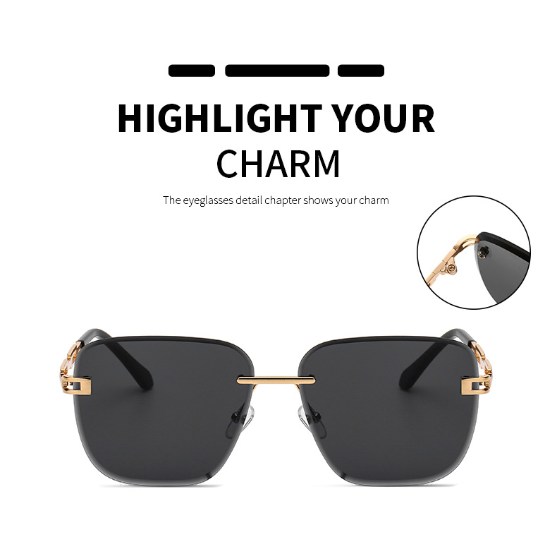 Fashion Frameless Trimming Square Sunglasses - Image 10