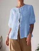 Blue Shirt Khaki Pants