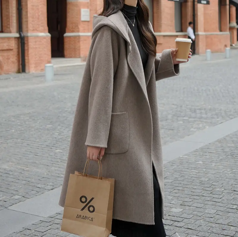 Wool Mid-length Hooded Coat