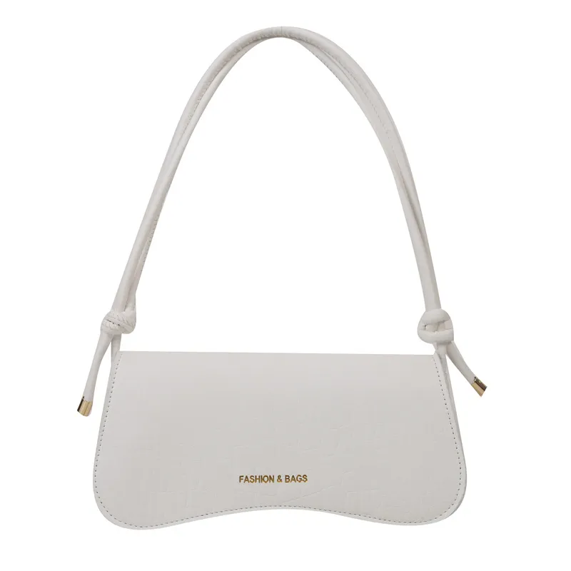 Summer Minimalist PU Underarm Bag Chic Solid Color Square Shoulder Purse Versatile Crossbody Tote For Women Elegant Office - White
