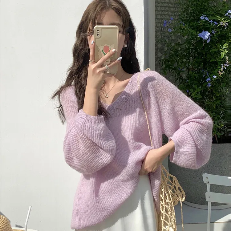 Sea Wool Knitwear Popular Milk Series Wear French Advanced - Purple