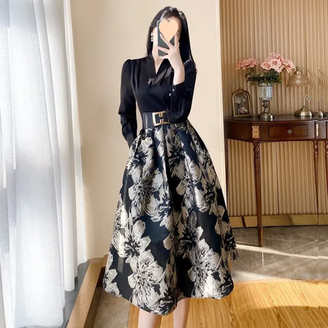 New Fake Two piece French Tea Chic Dress Black - Shop at LoveMi