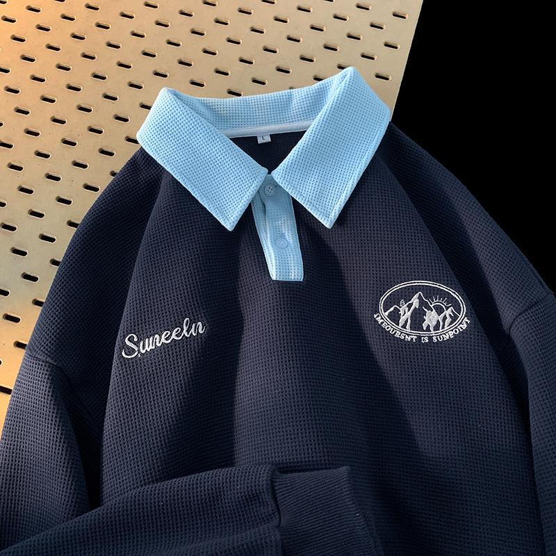 Sweater Waffle Long Sleeve Retro Loose Fashion New Coat