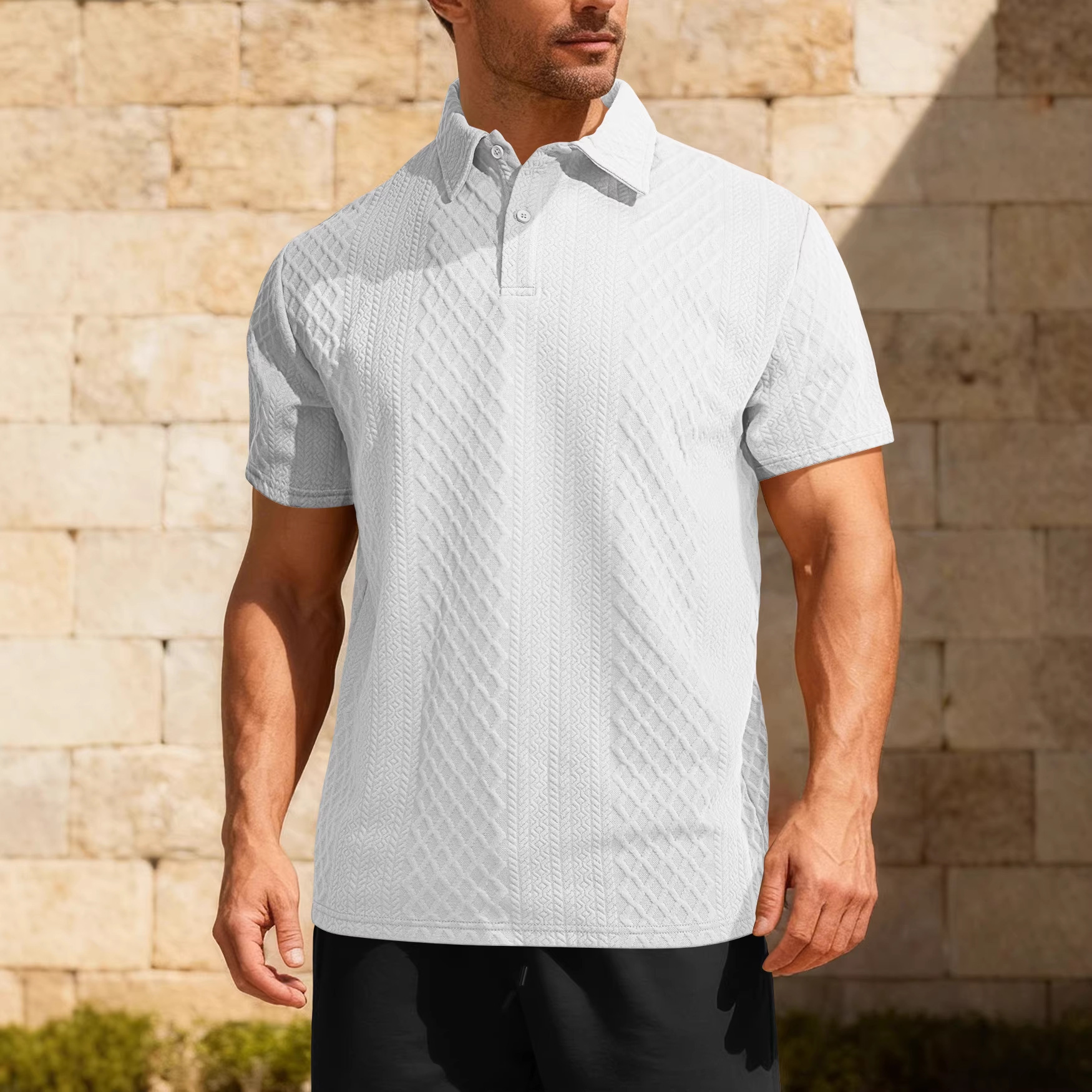 Men's Summer Thin Loose Breathable Casual Solid Color