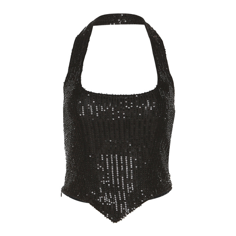 Women's Halter Backless Slim Fit All-match Sequined Vest