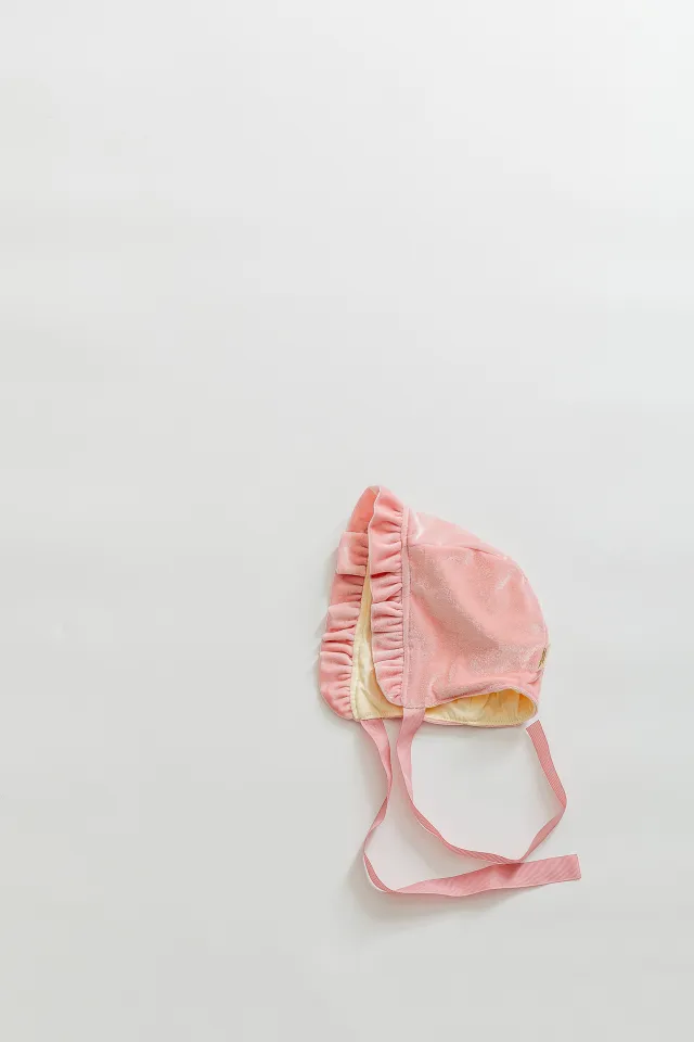 Gold Velvet Wooden Ear Baby Beanie Cap Pink - Shop at LoveMi