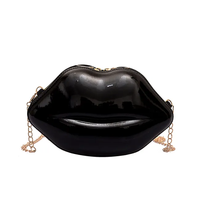 Personalized Lip Shaped Mini Bag For Women Black - Shop at LoveMi