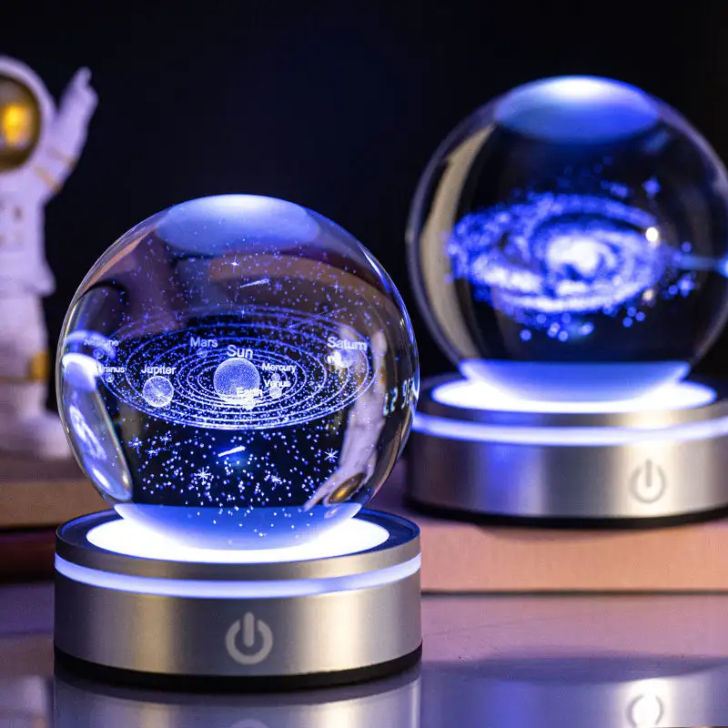 Creative 3D Inner Carving Luminous Crystal Ball Colorful Gradient