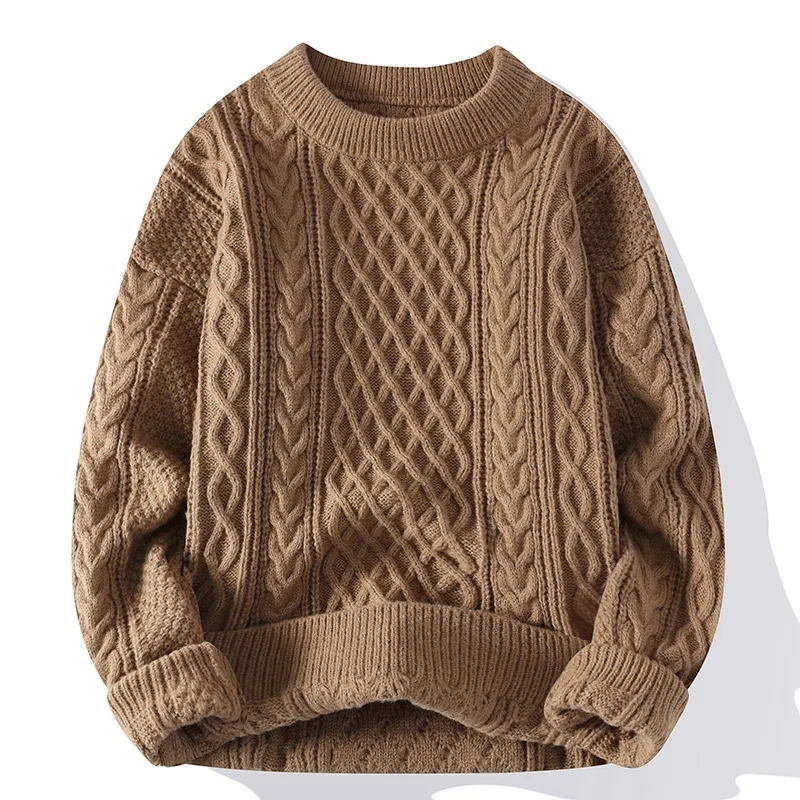 Autumn and Winter New Men's Twist Sweater Casual Round