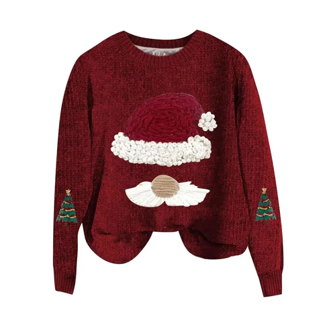 Women's Casual Christmas Print Loose Pullover Red - Shop at LoveMi