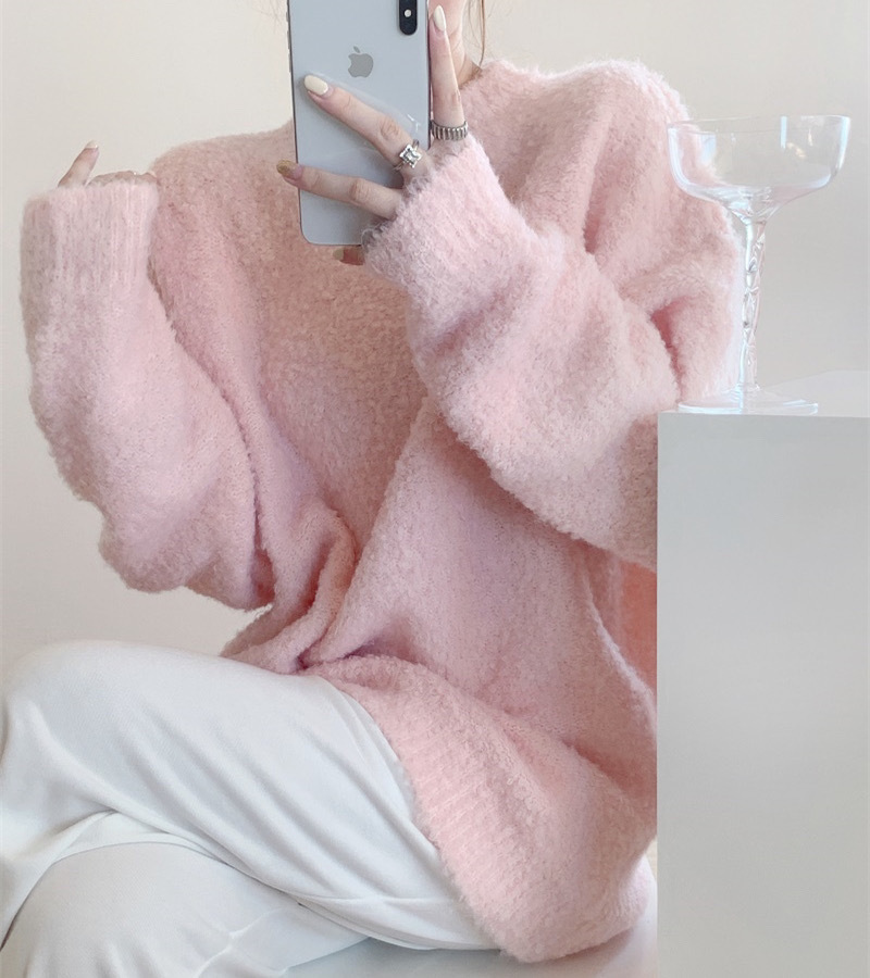 Title 11, Color Round Neck Pullover Furry Vintage Wool Ci...