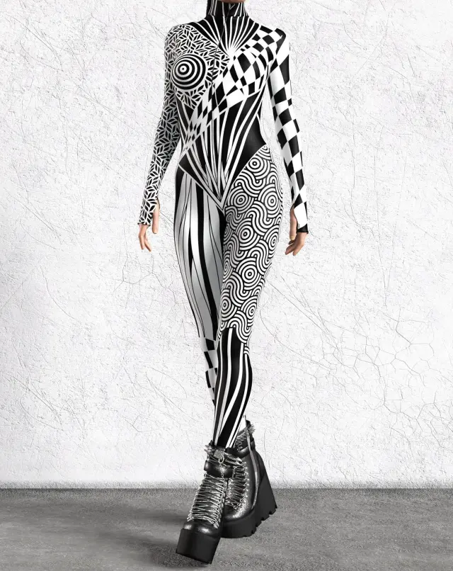 Halloween Tights 3D Digital Printing One piece Play Costume Style 63 2Xl - Shop at LoveMi