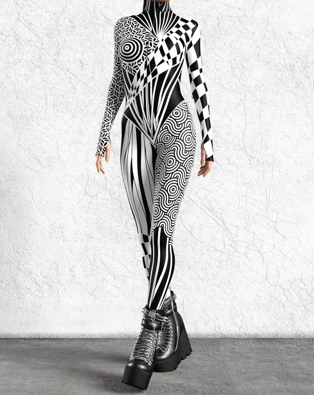 Halloween Tights 3D Digital Printing One-piece Play Costume - Style 63-S