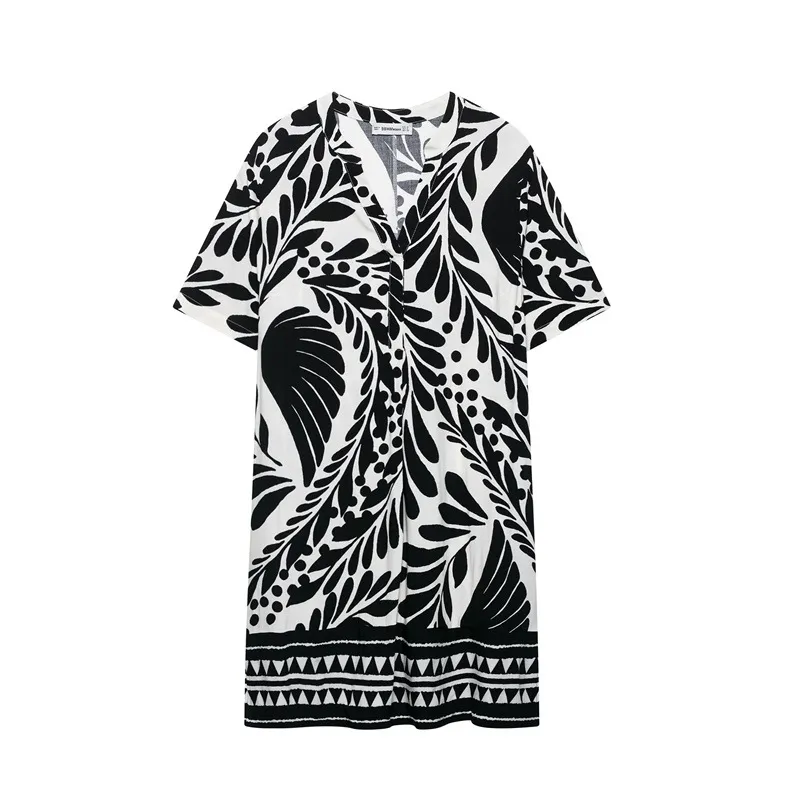 Summer Ethnic Print Viscose Skirt Dress