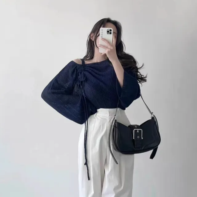 Blouse Slim Fit Inner Wear Two piece Sling Black - Shop at LoveMi