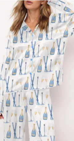 Women's European And American Personalised Wine Glass Printing Casual Suit - W9874 - View 1
