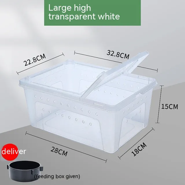 Silkworm Feeding Pet Box Turtle Jar Transparent Large Size - Shop at LoveMi