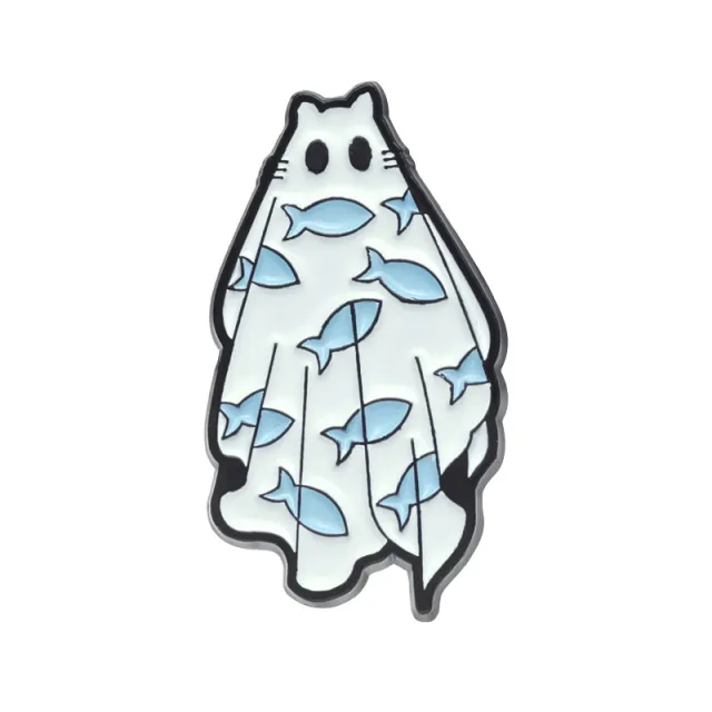 Halloween Cute Ghost Shape Metal Brooch Cartoon Accessories Xz8974 - Shop at LoveMi