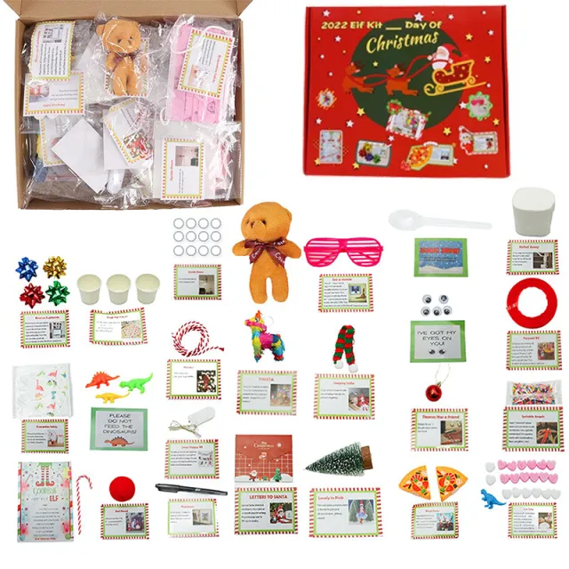 12 Days 24 Days Christmas Countdown Elf Suit 24 Days Suit Bear Color Box - Shop at LoveMi