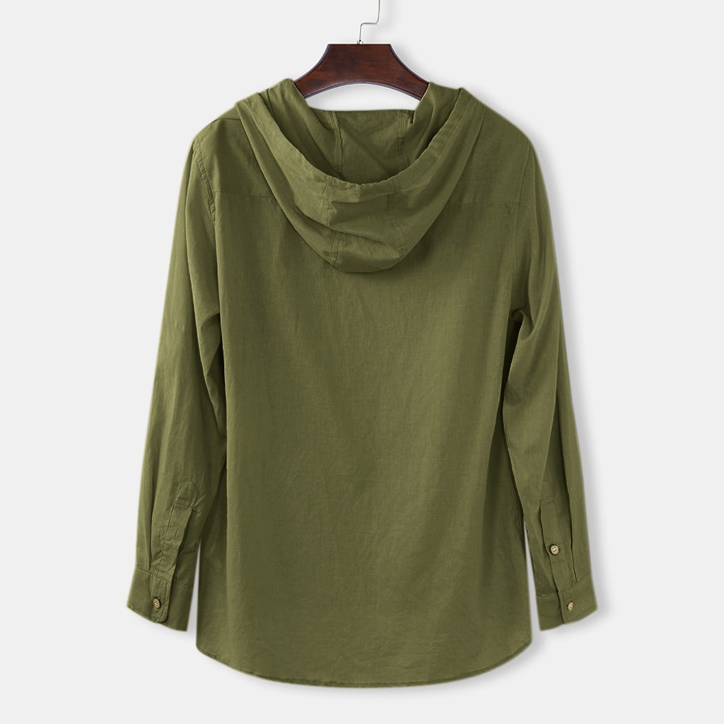 Title 8, Solid color hooded long sleeve shirt