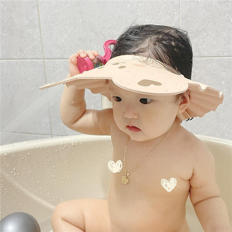 Baby Hair-Washing Cartoon Little Bear Water-Blocking Ear-Protection Shower Cap 2