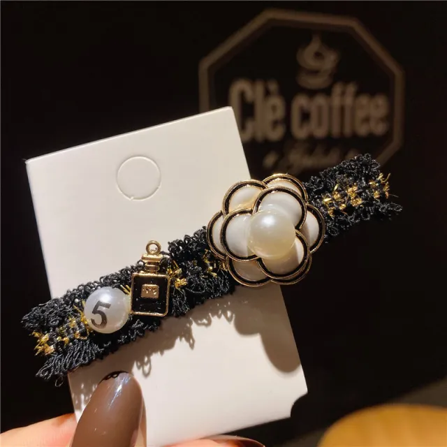 Classic Style Camellia Barrettes Female Sweet Fairy Fringe Clip Head Accessories Camellia Black - Shop at LoveMi