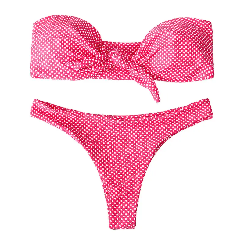 New Swimwear Dot High Waist Split Bikini European And American Swimsuit