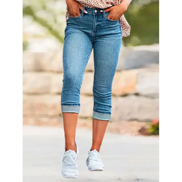 Casual Fashion Skinny Jeans Peacock Blue - Shop at LoveMi