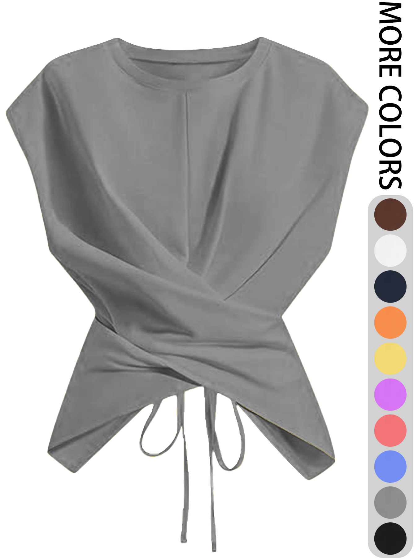 Versatile Cropped Top With A Crossover Tie At The Hem